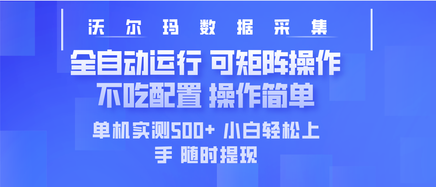 最新沃尔玛平台采集 全自动运行 可矩阵单机实测500+ 操作简单-汉兴项目网创资源网