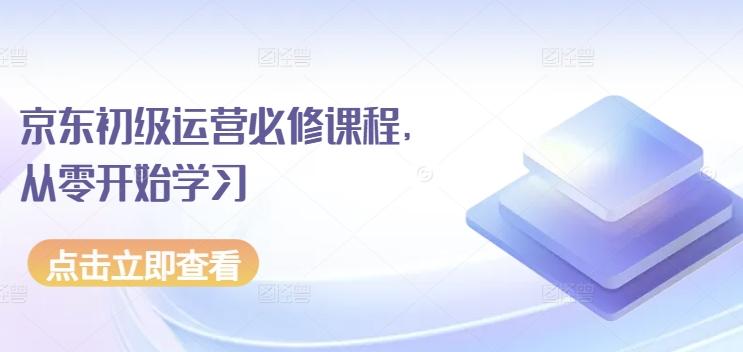 京东初级运营必修课程，从零开始学习-汉兴项目网创资源网