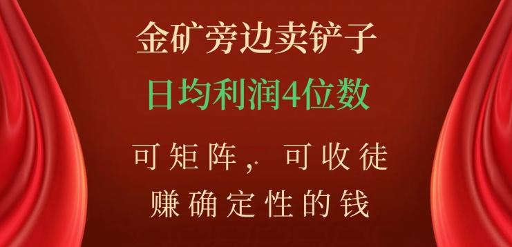 金矿旁边卖铲子，赚确定性的钱，可矩阵，可收徒，日均利润4位数【揭秘】-汉兴项目网创资源网