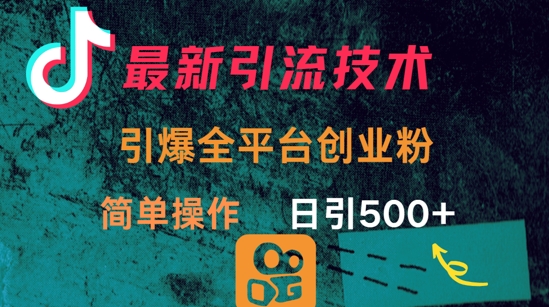 最新引流方法，引爆全平台的一个创业粉，简单操作日引300+-汉兴项目网创资源网