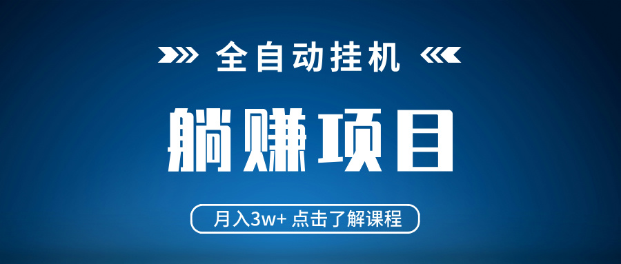 全自动挂机项目 月入3w+ 真正躺平项目 不吃电脑配置 当天见收益-汉兴项目网创资源网